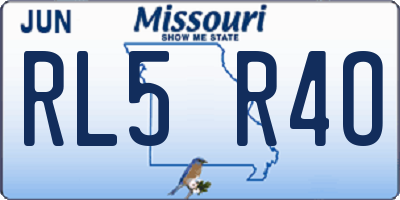 MO license plate RL5R4O