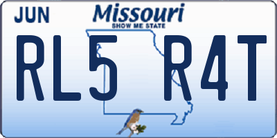 MO license plate RL5R4T