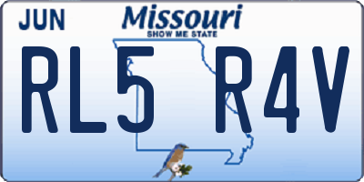 MO license plate RL5R4V