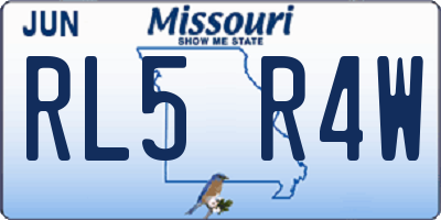 MO license plate RL5R4W