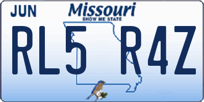 MO license plate RL5R4Z