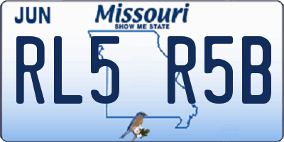 MO license plate RL5R5B