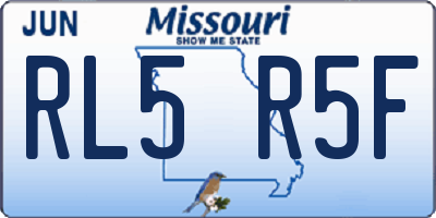 MO license plate RL5R5F