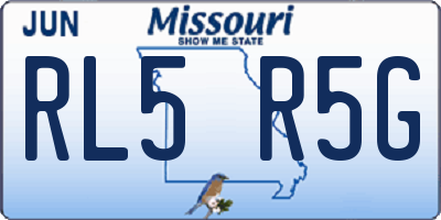MO license plate RL5R5G
