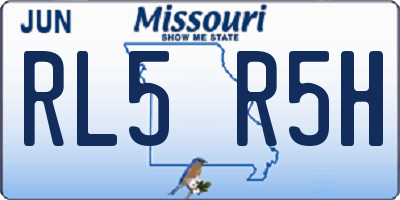 MO license plate RL5R5H