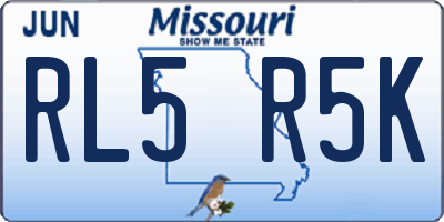 MO license plate RL5R5K