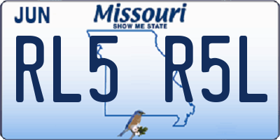 MO license plate RL5R5L