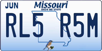 MO license plate RL5R5M
