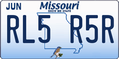 MO license plate RL5R5R