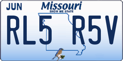 MO license plate RL5R5V