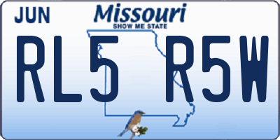 MO license plate RL5R5W