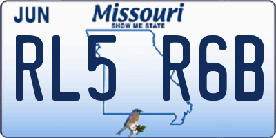 MO license plate RL5R6B
