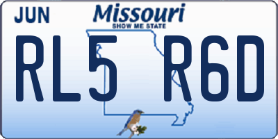 MO license plate RL5R6D