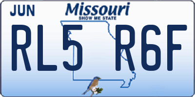MO license plate RL5R6F