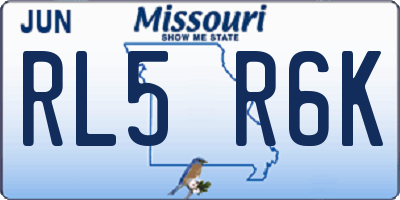 MO license plate RL5R6K
