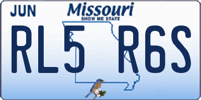 MO license plate RL5R6S