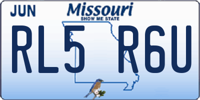 MO license plate RL5R6U