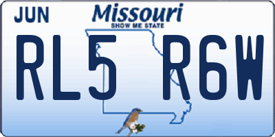 MO license plate RL5R6W