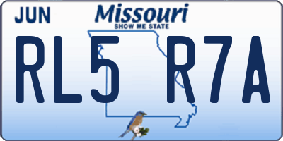 MO license plate RL5R7A