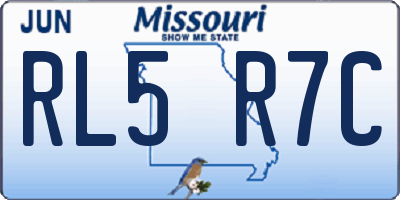 MO license plate RL5R7C
