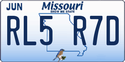 MO license plate RL5R7D