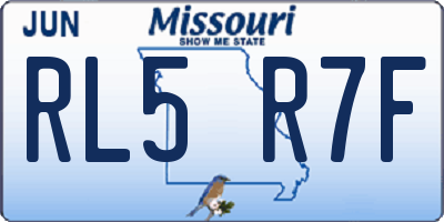 MO license plate RL5R7F