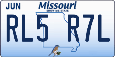 MO license plate RL5R7L