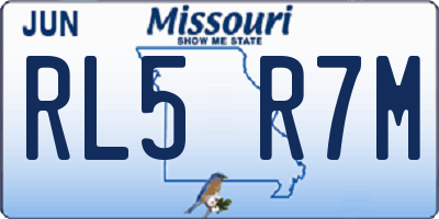 MO license plate RL5R7M