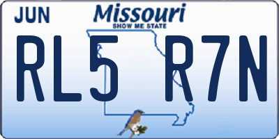 MO license plate RL5R7N