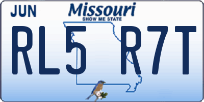 MO license plate RL5R7T