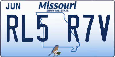 MO license plate RL5R7V