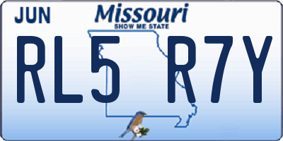 MO license plate RL5R7Y