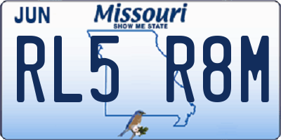 MO license plate RL5R8M