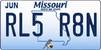 MO license plate RL5R8N
