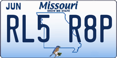 MO license plate RL5R8P