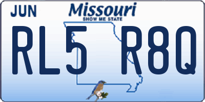 MO license plate RL5R8Q