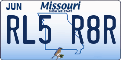 MO license plate RL5R8R