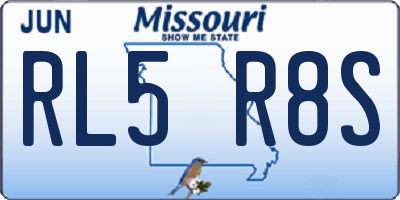 MO license plate RL5R8S