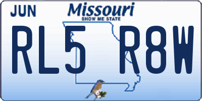 MO license plate RL5R8W