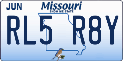 MO license plate RL5R8Y