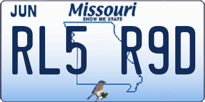 MO license plate RL5R9D