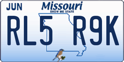 MO license plate RL5R9K