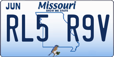 MO license plate RL5R9V