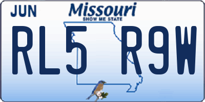 MO license plate RL5R9W