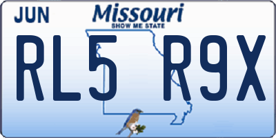 MO license plate RL5R9X