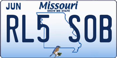 MO license plate RL5S0B