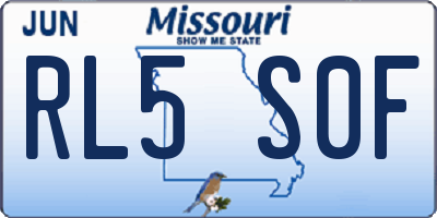MO license plate RL5S0F