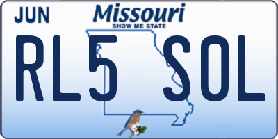 MO license plate RL5S0L