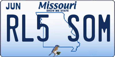 MO license plate RL5S0M
