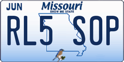 MO license plate RL5S0P